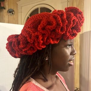 Crochet ruffle hat